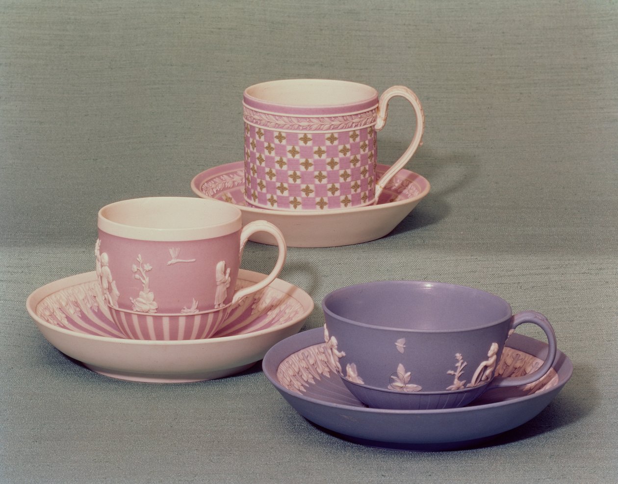 Šálky a podšálky Wedgwood, 1785-90 (jasperware) od English School
