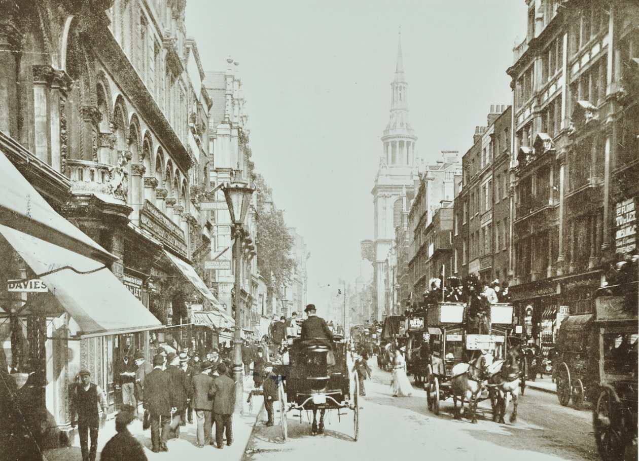 Cheapside, při pohledu na východ, City of London, 1890 od English Photographer