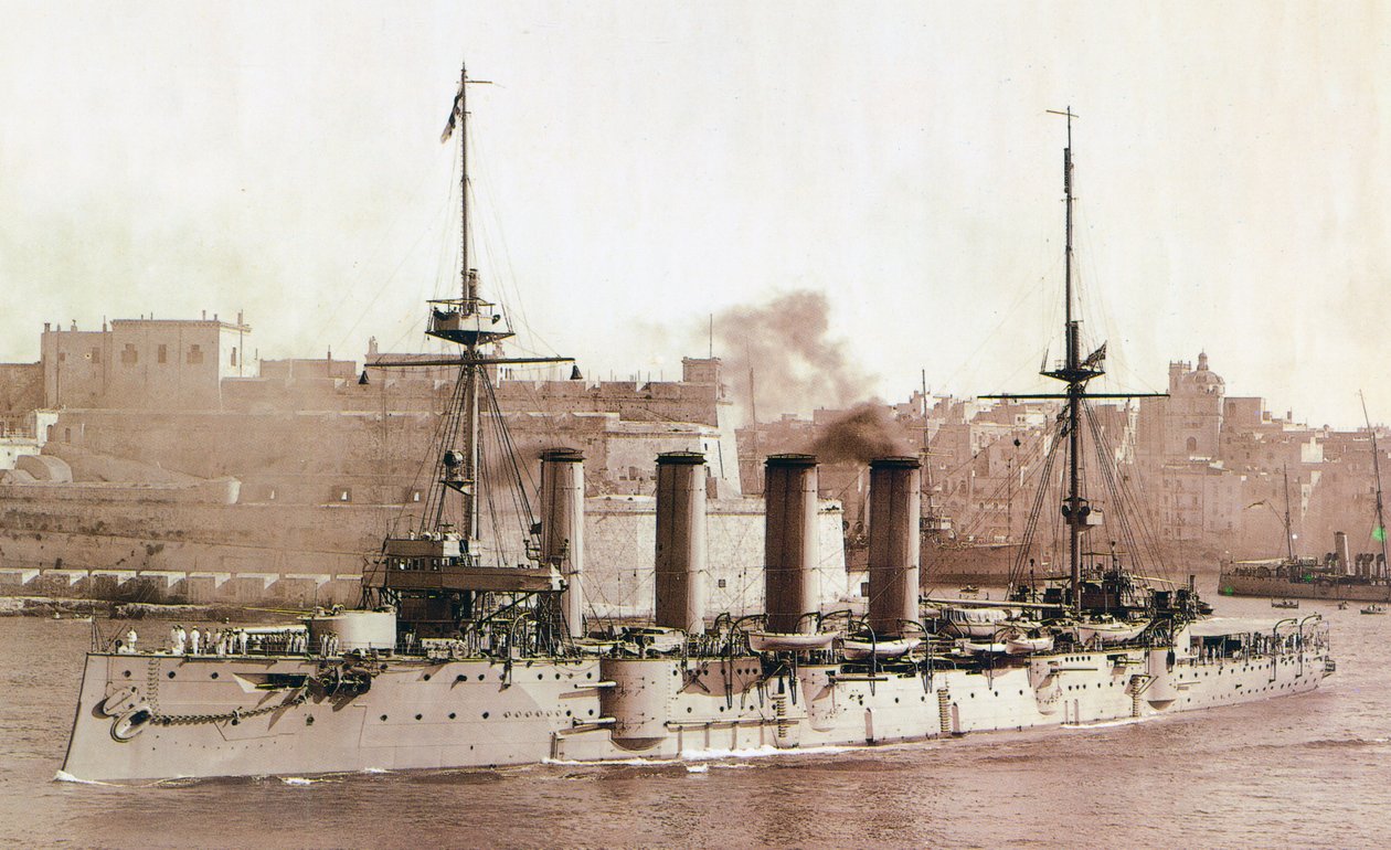 HMS Aboukir, 1902 (sépiový tisk) od English Photographer