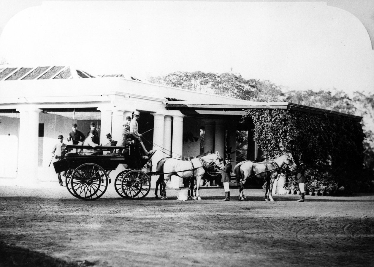 Koňský kočár v koloniální Indii, c.1870 od English Photographer