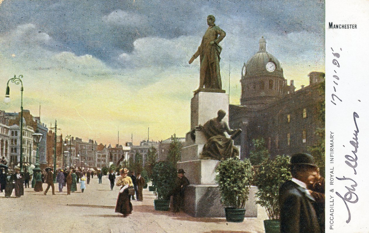 Piccadilly a Royal Infirmary, Manchester od English Photographer