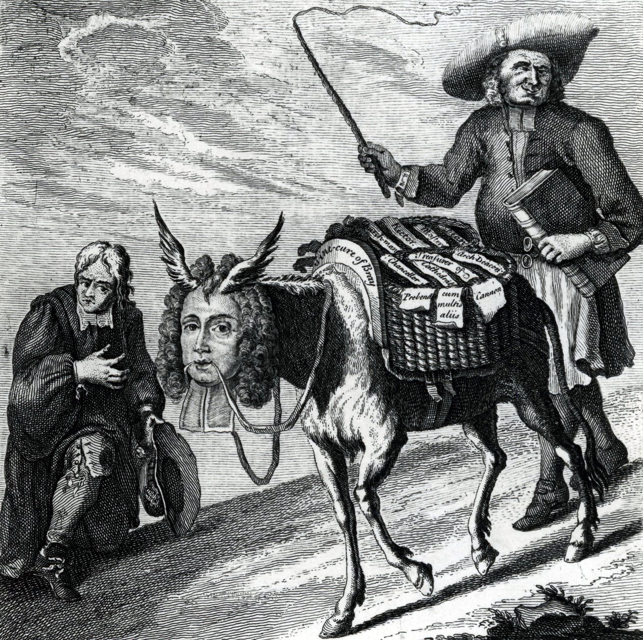 Osel nabitý církevními preferencemi, 1737 od English School