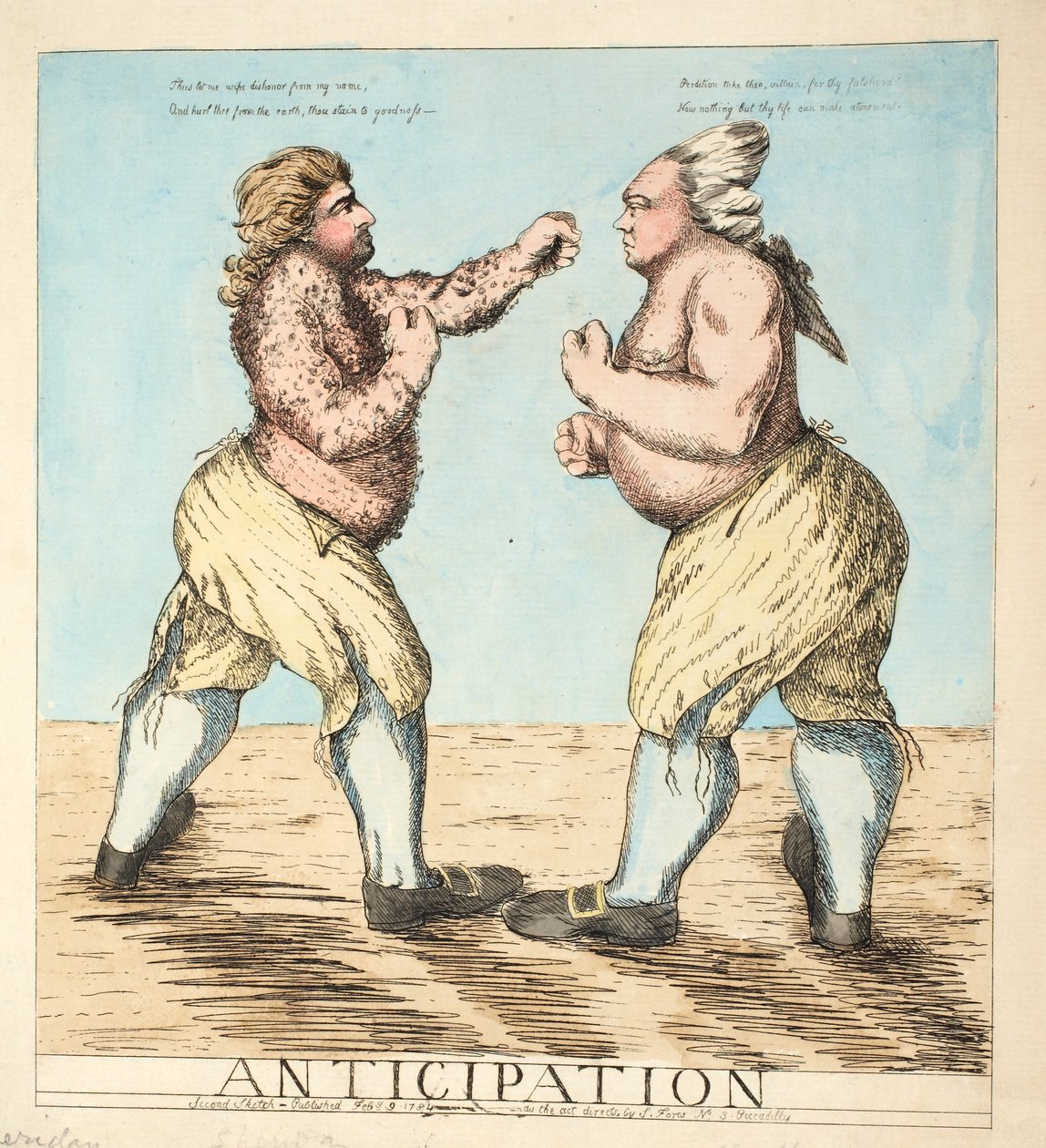 Očekávání, hospoda. 1784 (ručně kolorovaný lept) od English School