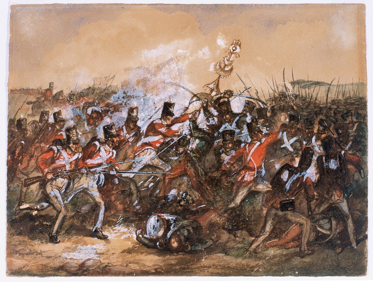 Bitva u Salamance, 1812 (wc na papíře) od English School