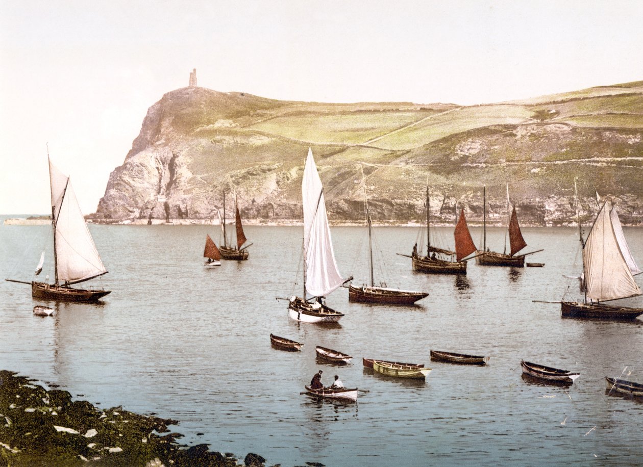 Bradda Head, Isle of Man (ručně kolorovaná fotografie) od English School