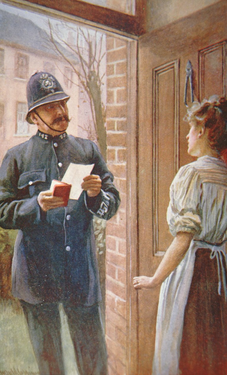 Britský policista, cca 1900 (barevné lito) od English School
