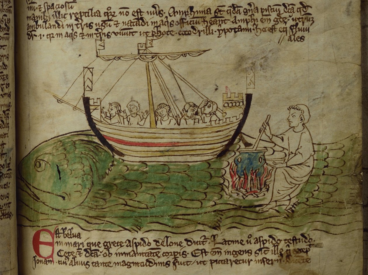 CCA-LitMs/D/10 fol. 30r Velryba, z Bestiáře od English School