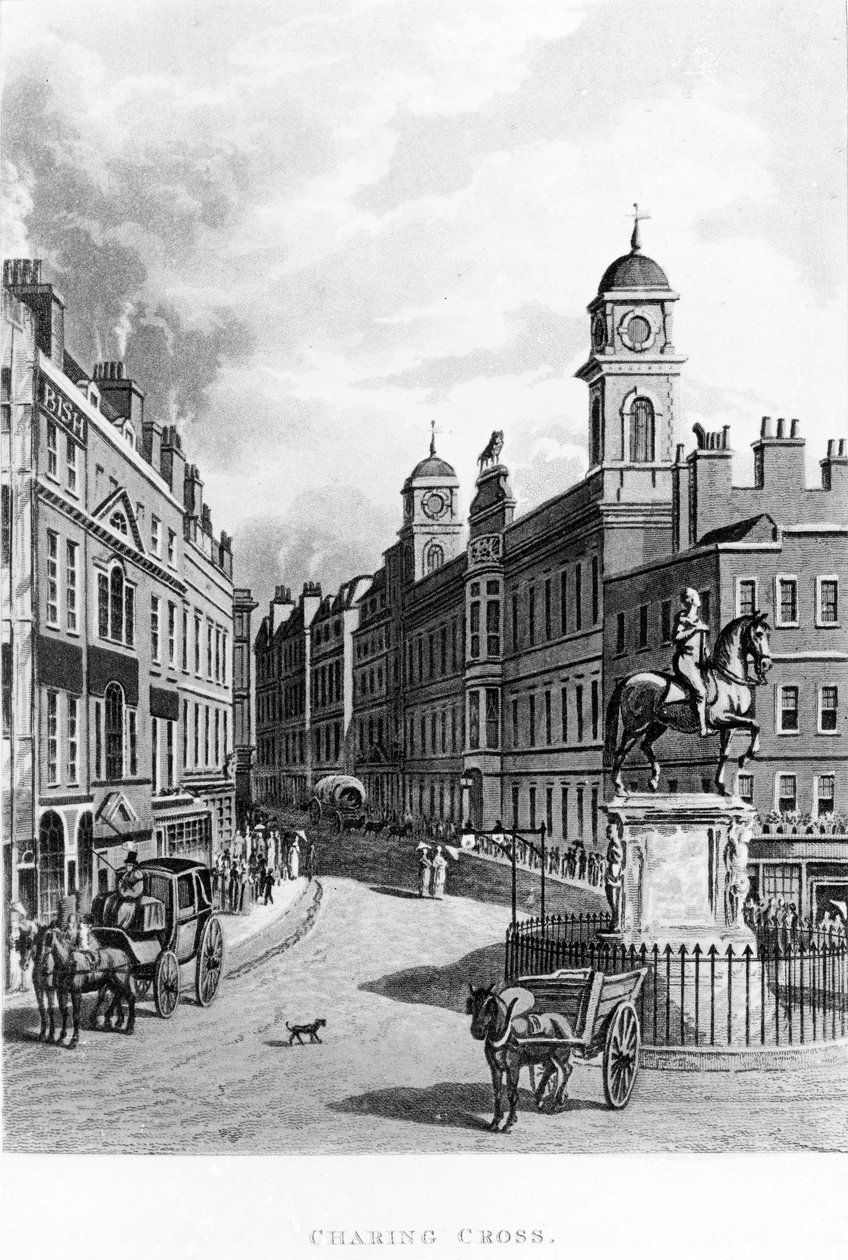 Charing Cross, vyhledávání Strand, 1811 od English School