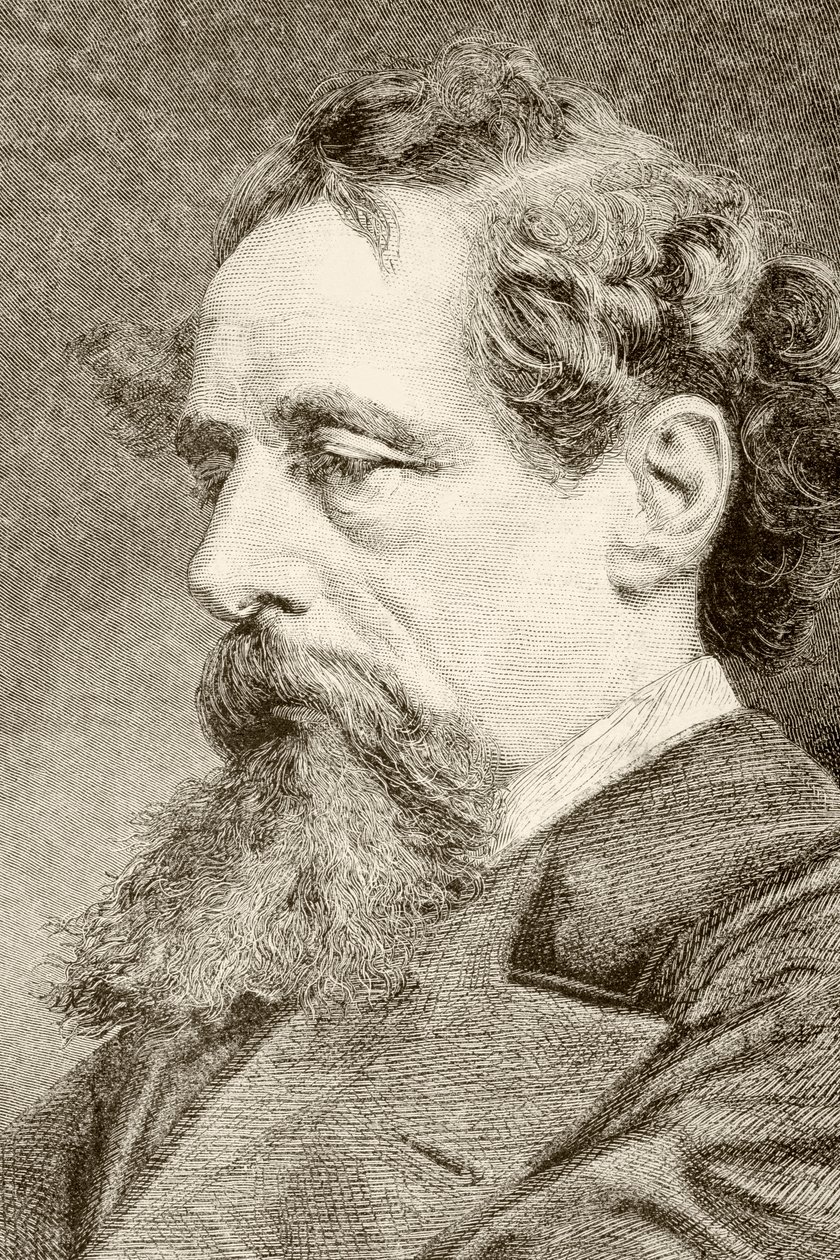 Charles Dickens (litho) od English School