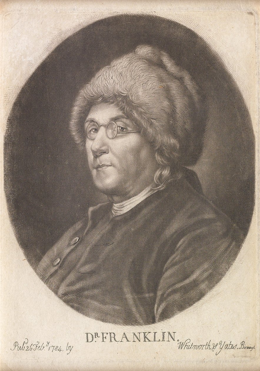 Dr. Franklin, 1784 (mezzotinta) od English School