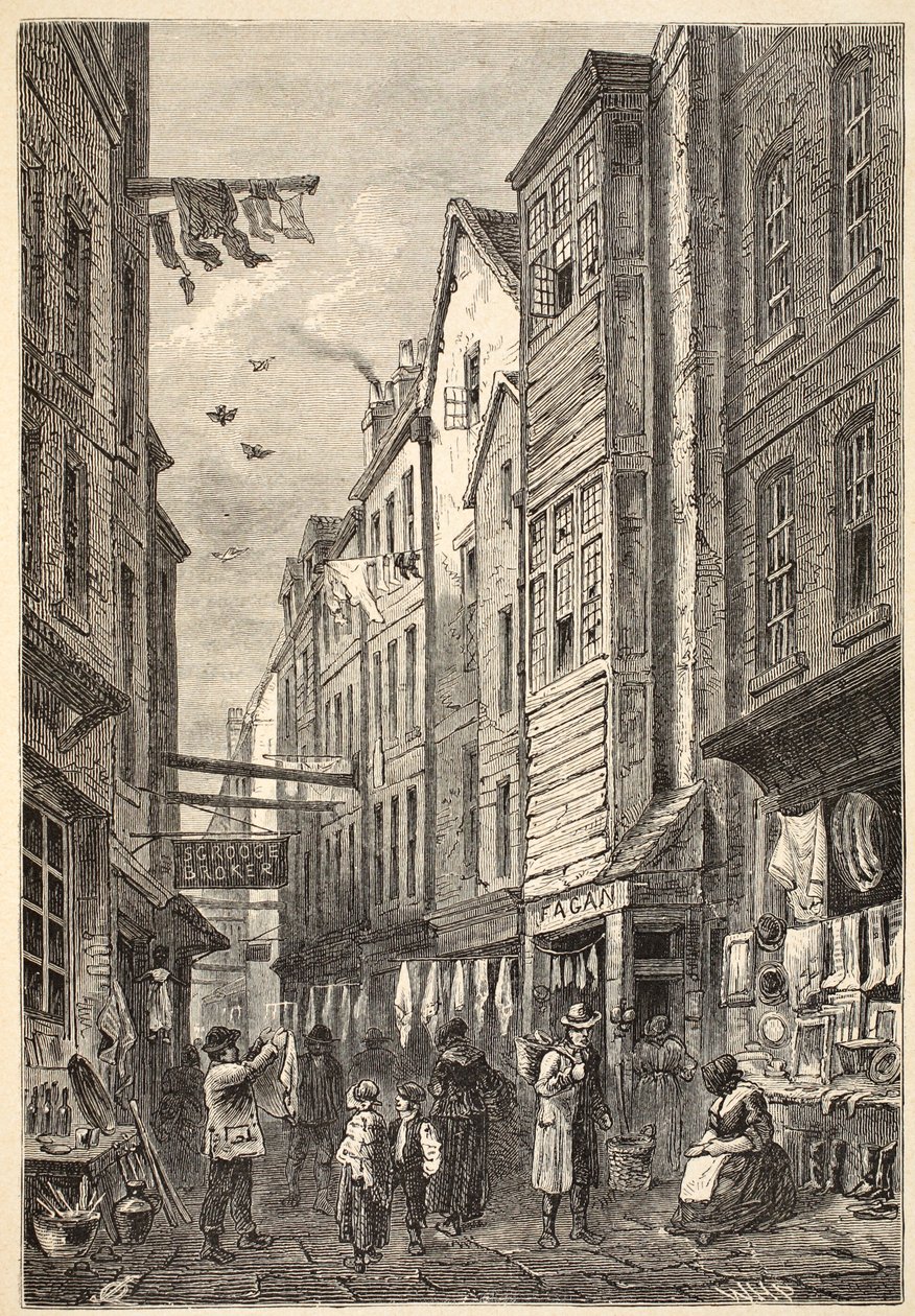 Field Lane kolem roku 1840 od English School