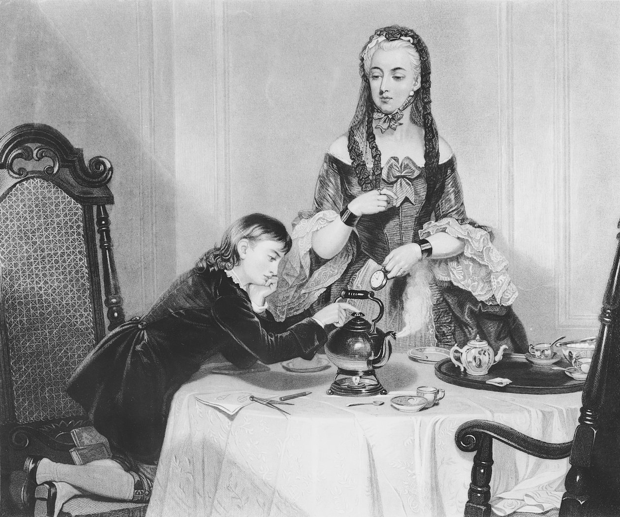 První parní experiment Jamese Watta (1736-1819) od English School