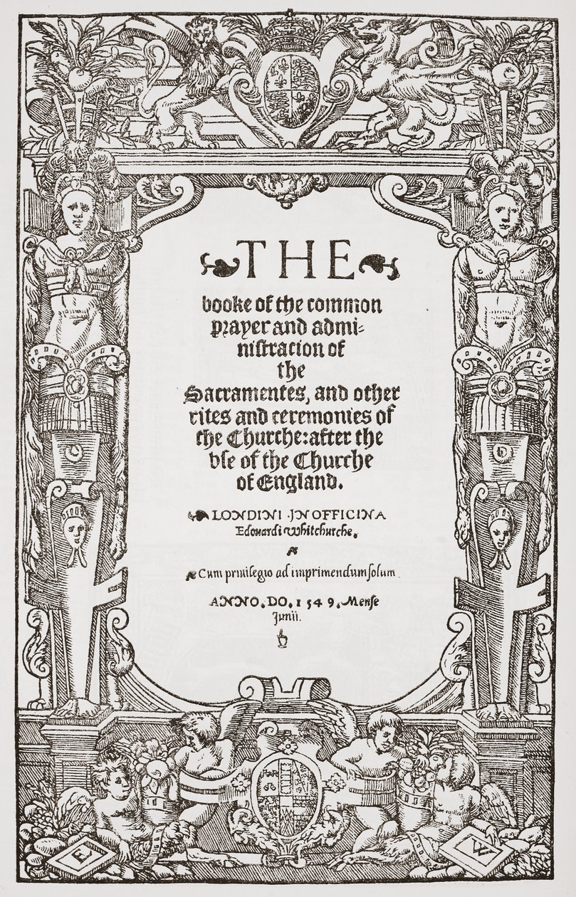 Frontispis, Kniha společných modliteb, 1549 od English School