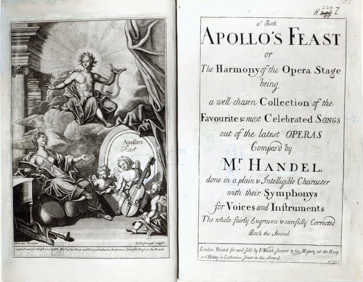 Frontispis pro Apollosův svátek, kolem roku 1734 od English School