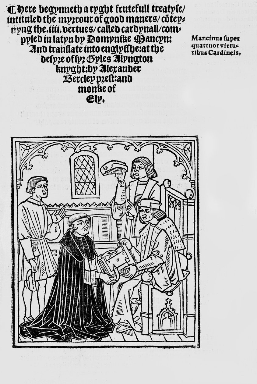 Frontispis k zrcadlu dobrých mravů 1523 od English School