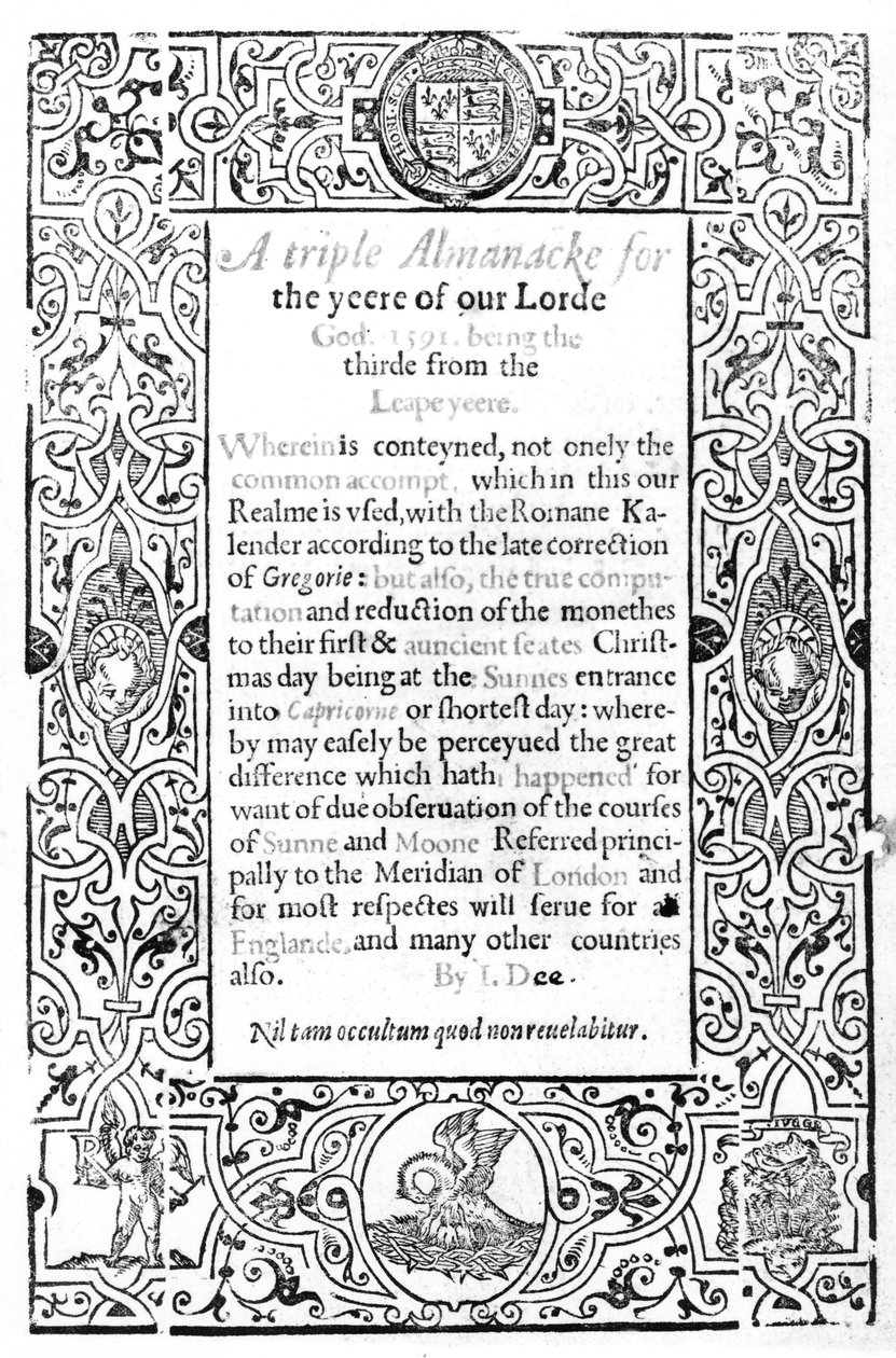 Frontispis římského kalendáře, 1591 od English School