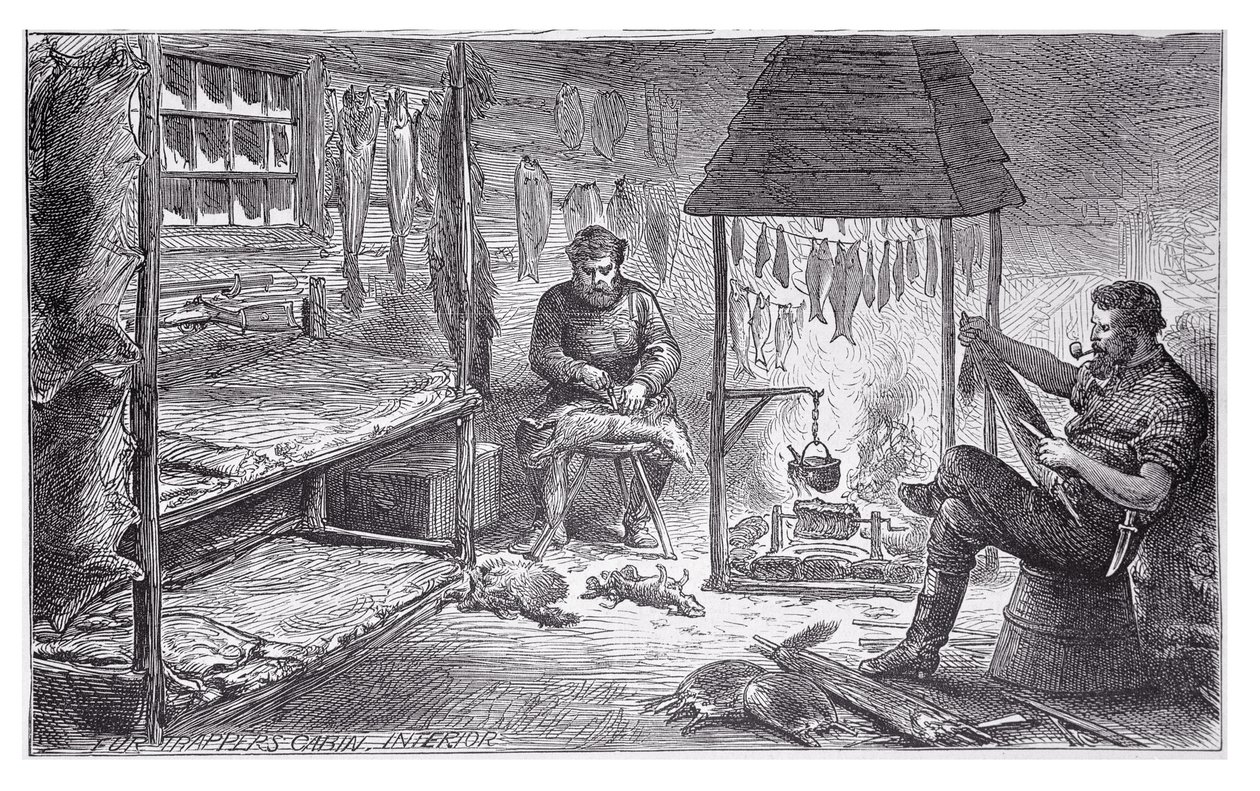 Fur Trappers v Kanadě, 1880 od English School