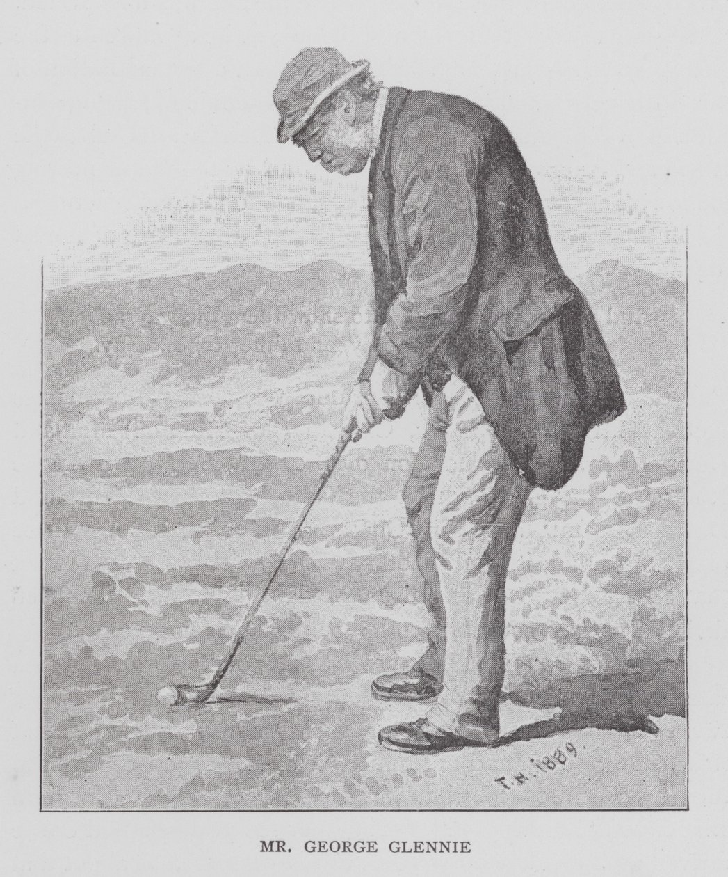 Golf: Mr George Glennie (litografie) od English School