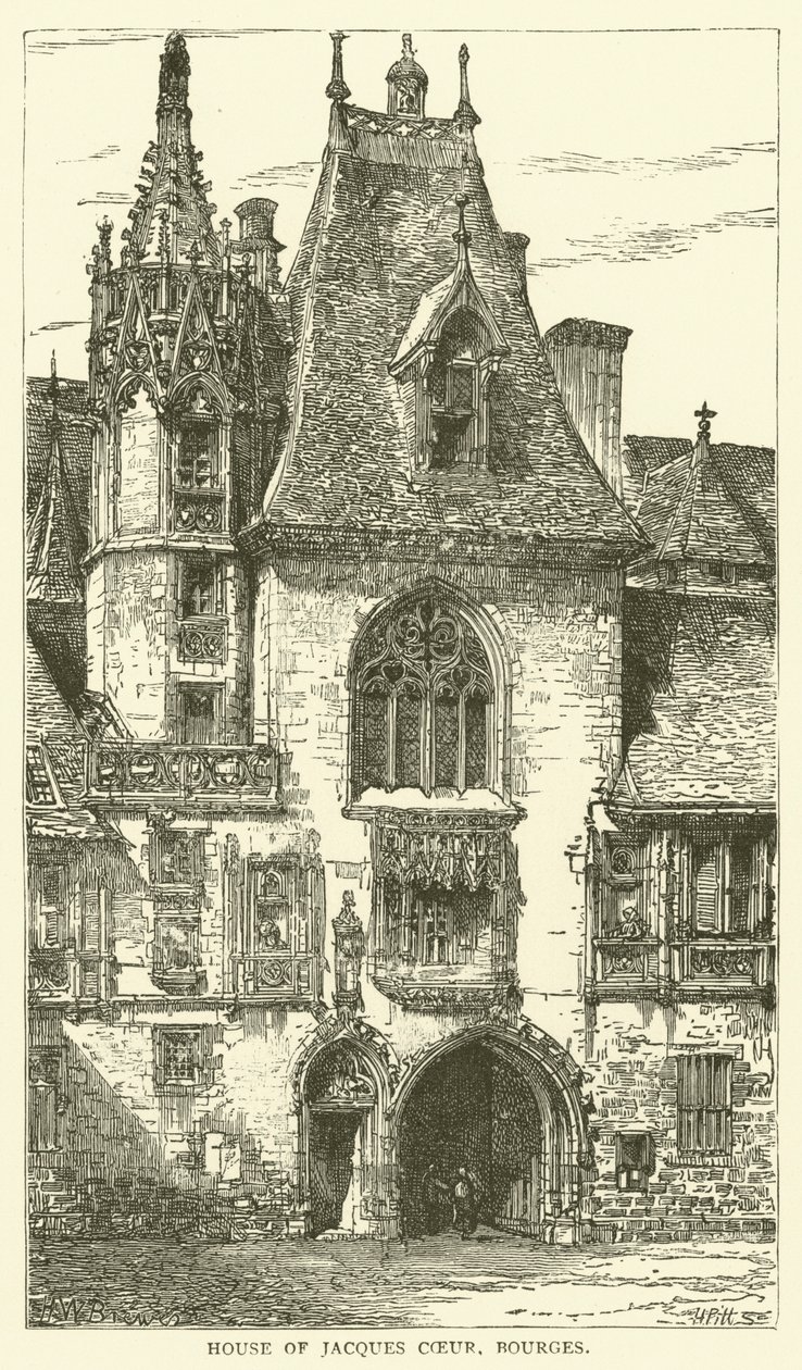Dům Jacques Coeur, Bourges (rytina) od English School