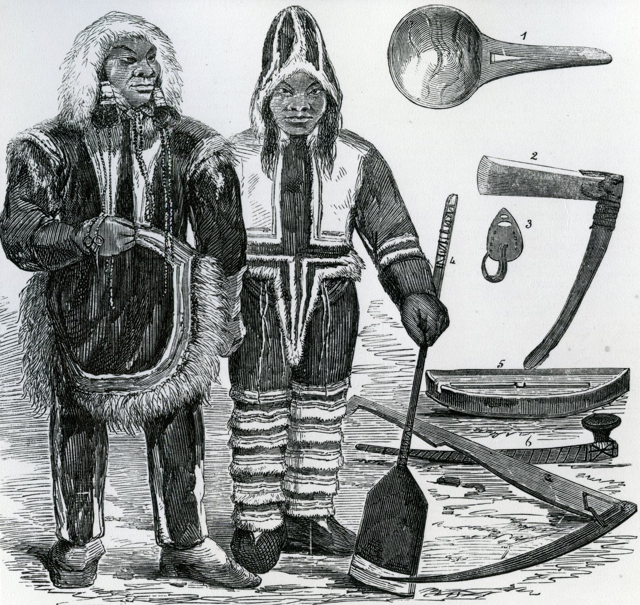 Inuitský pár (rytina) od English School