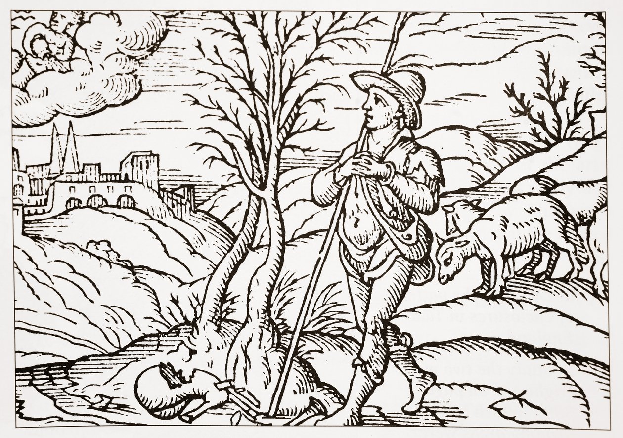 ledna, ze Spensers The Shepherds Calendar, 1579 od English School