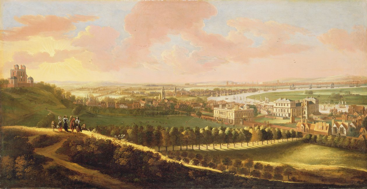 Londýn z Greenwich Hill, kolem roku 1680 od English School