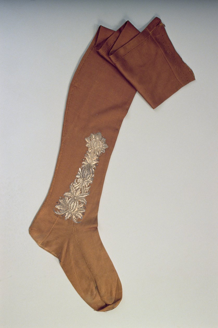 Pánská punčocha, cca 1720 (hedvábí) od English School