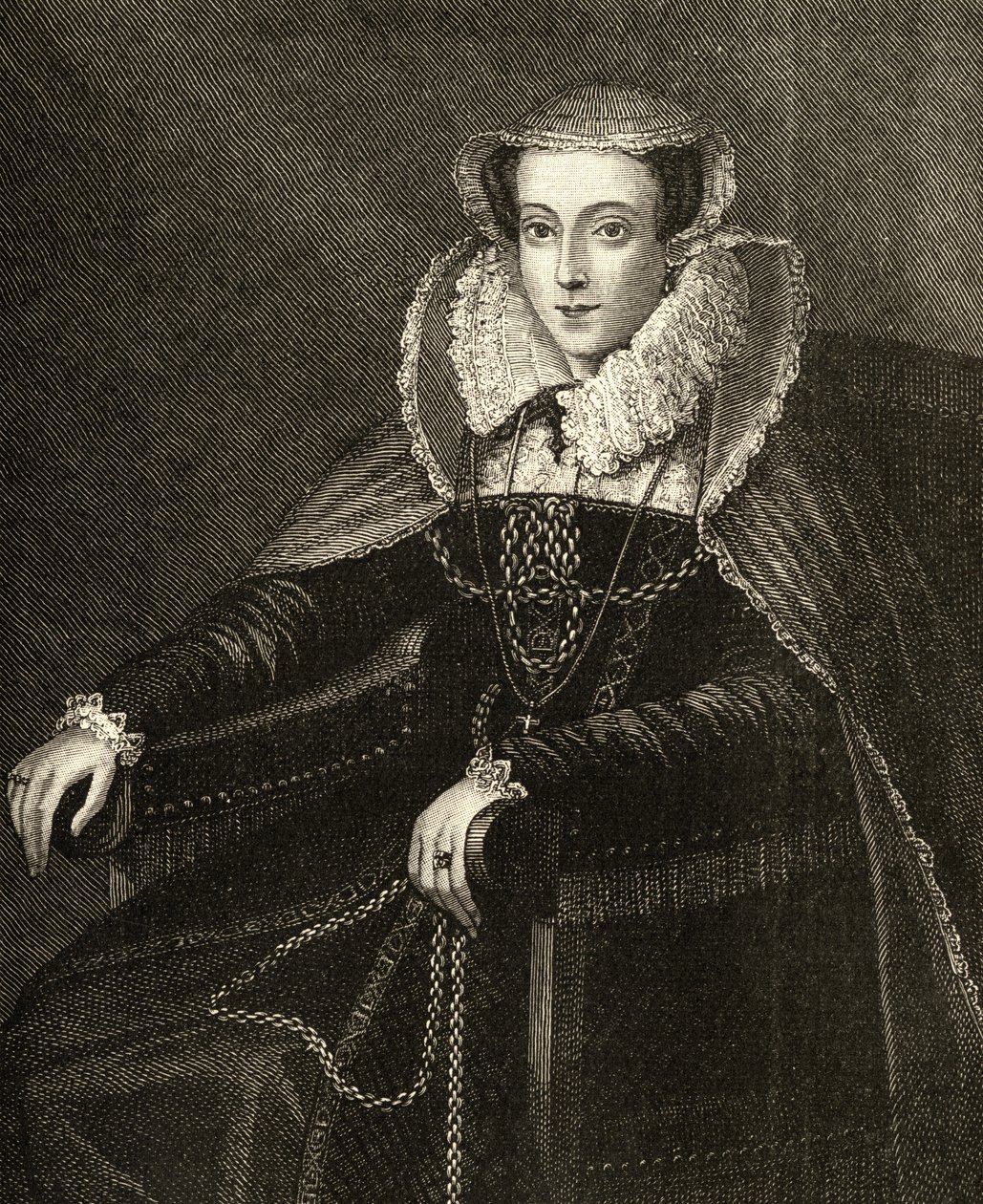 Mary Queen of Scots (1542-87) (rytina) od English School