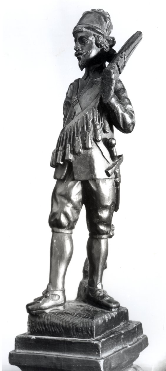 Mušketýr, 1638 (vyřezávané dřevo) od English School