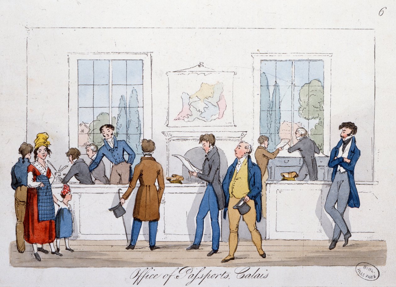 Úřad pasů v Calais, 1822 od English School