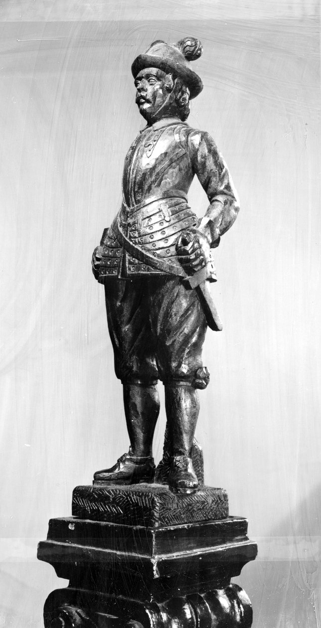 Důstojník Pikemen, 1638 (vyřezávané dřevo) od English School