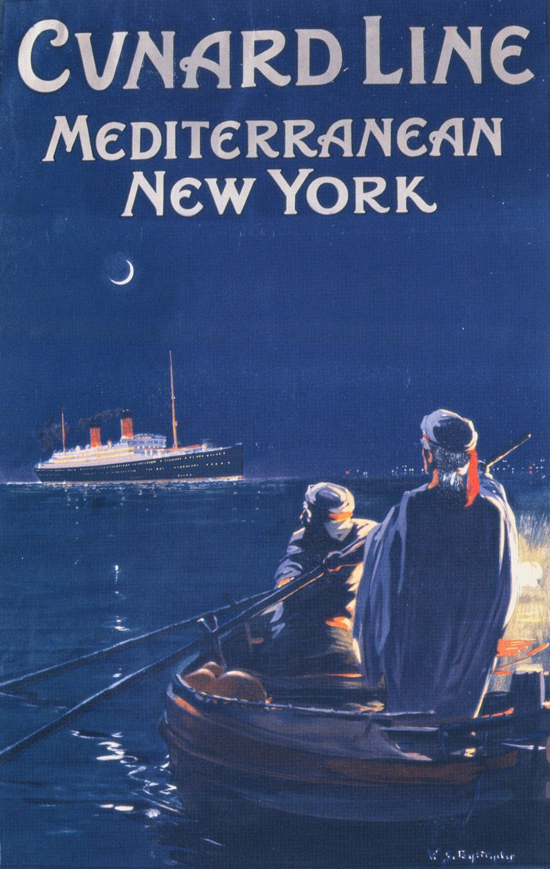 Plakát inzerující Cunard Line od English School