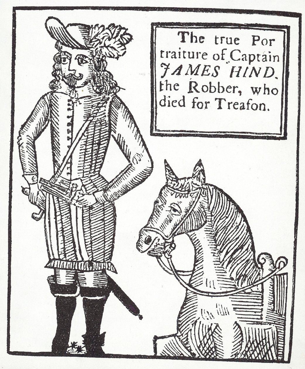 Royalistický pirát James Hind (rytina) od English School