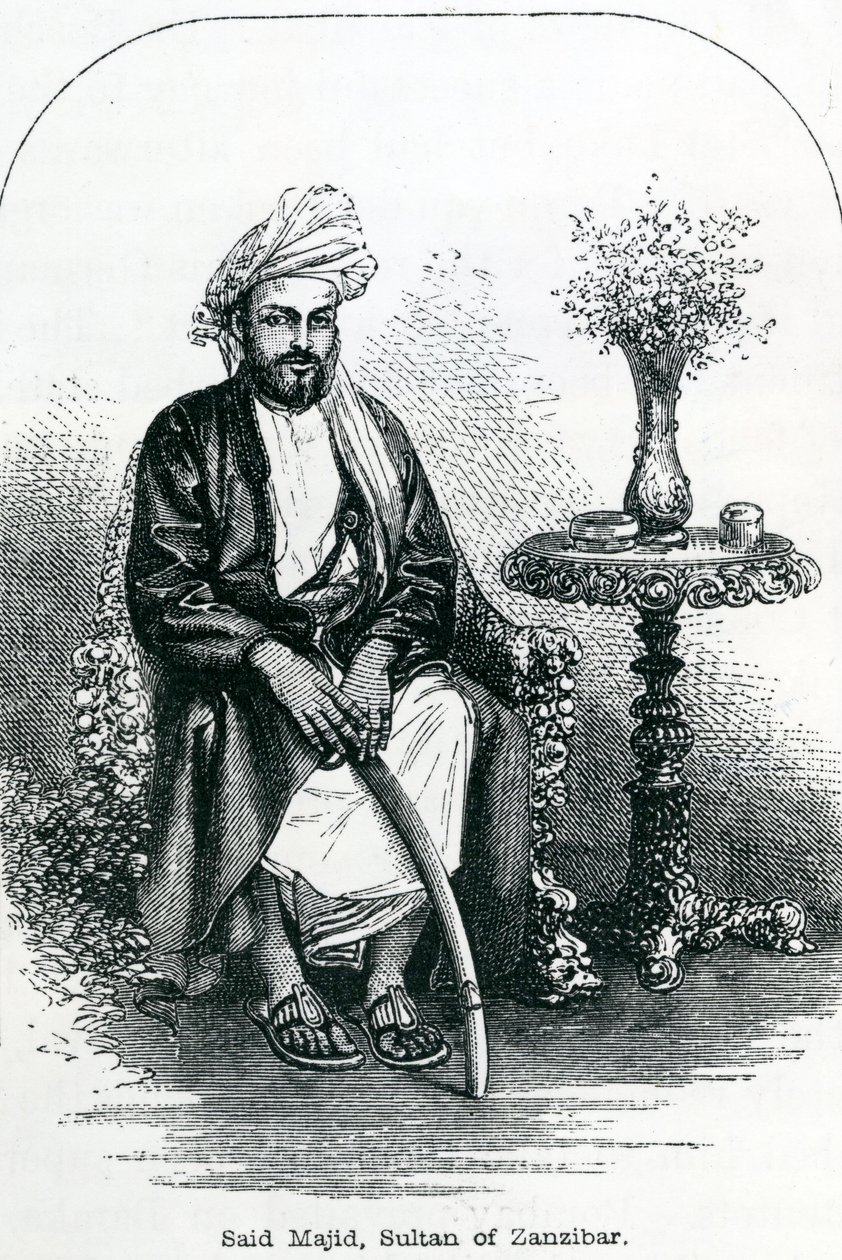 Said Majid, sultán ze Zanzibaru (rytina) od English School