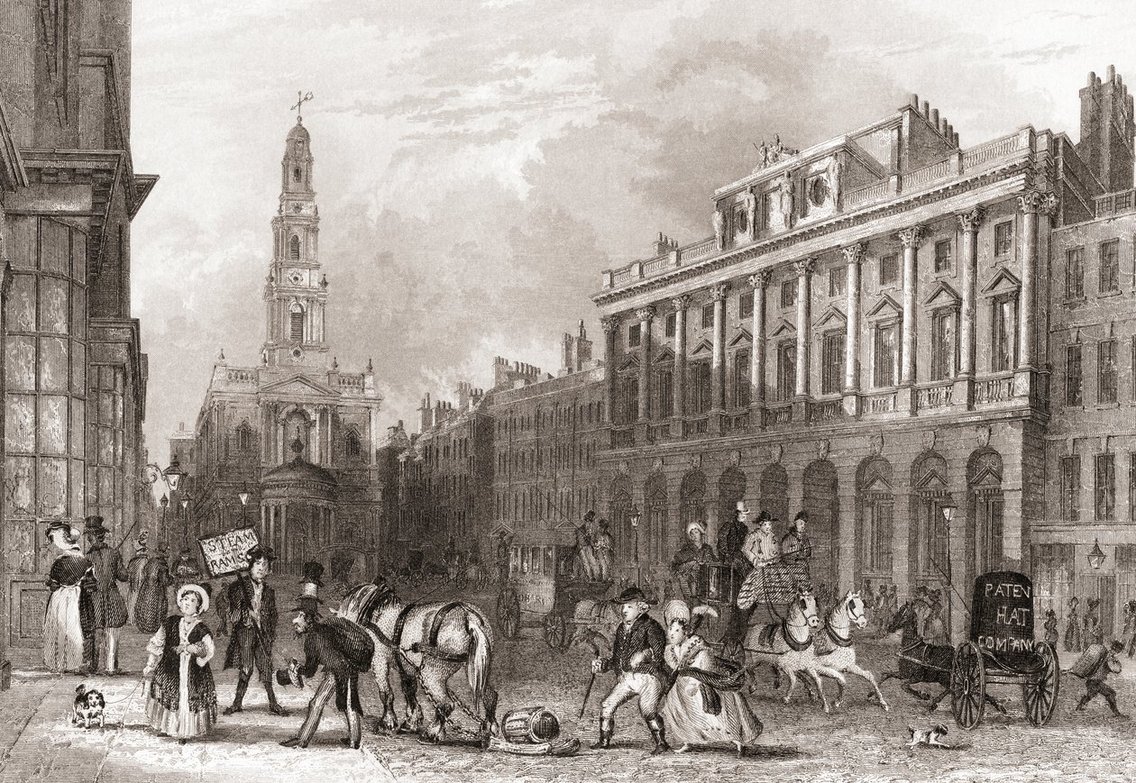 Somerset House, The Strand, Londýn, Anglie od English School