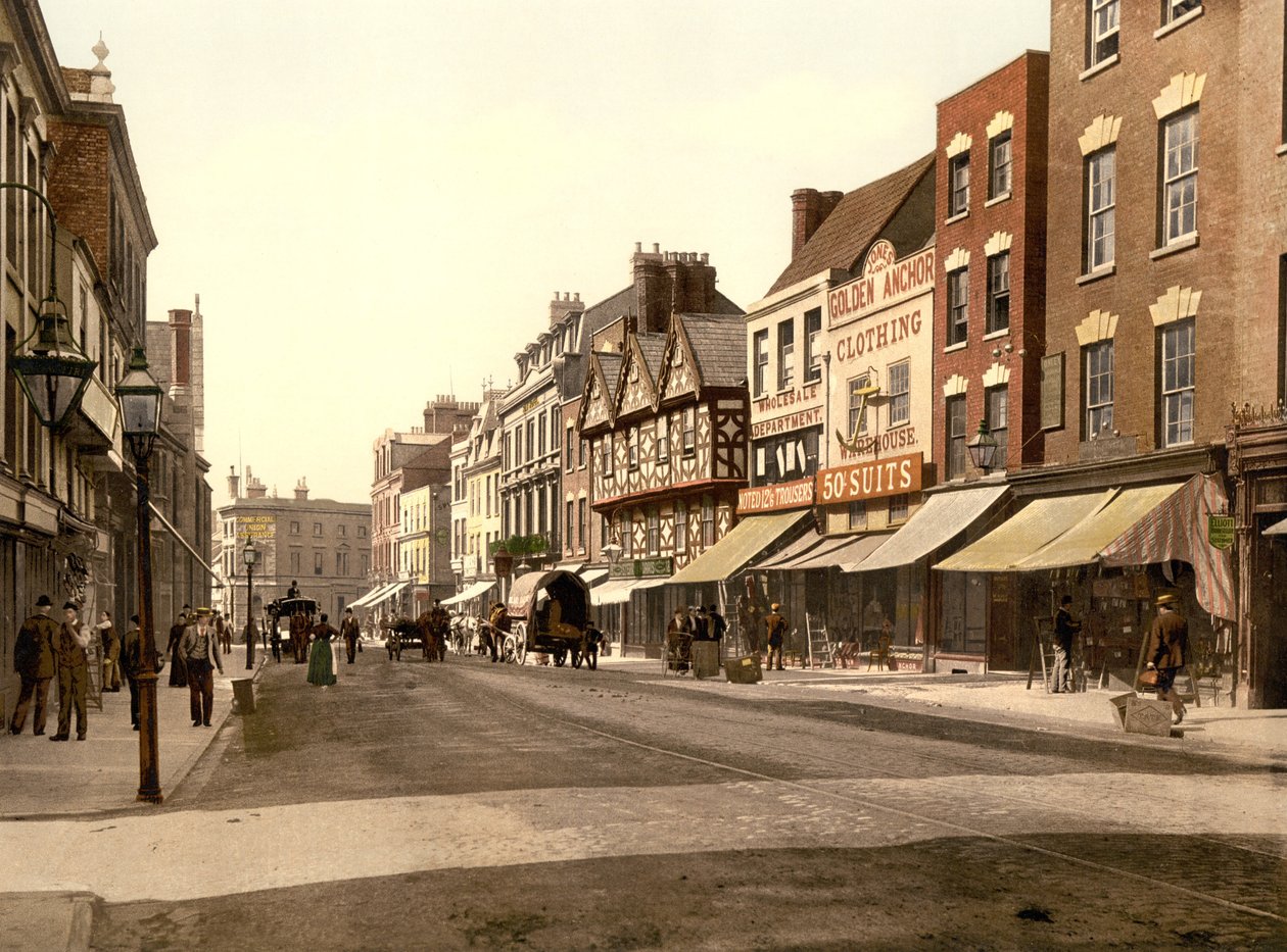 Southgate Street, Gloucester (ručně kolorovaná fotografie) od English School