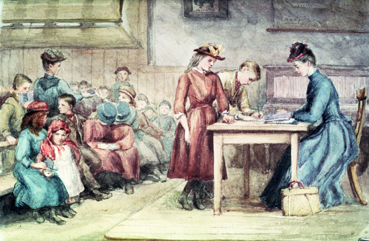 The Classroom, c.1880 (wc na papíře) od English School