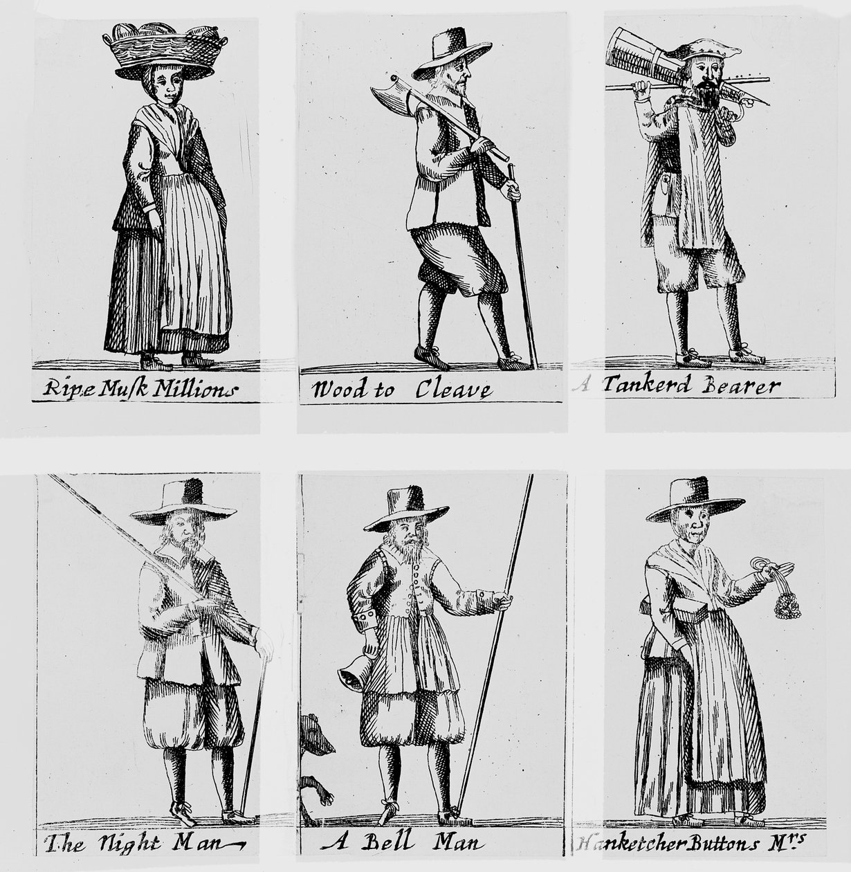 The Cryes of London, 1655 od English School