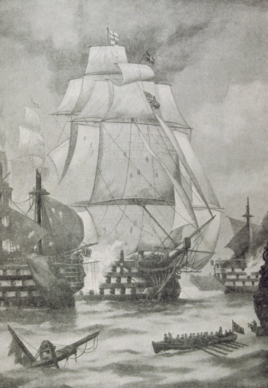Zahájení bitvy o Trafalgar od English School