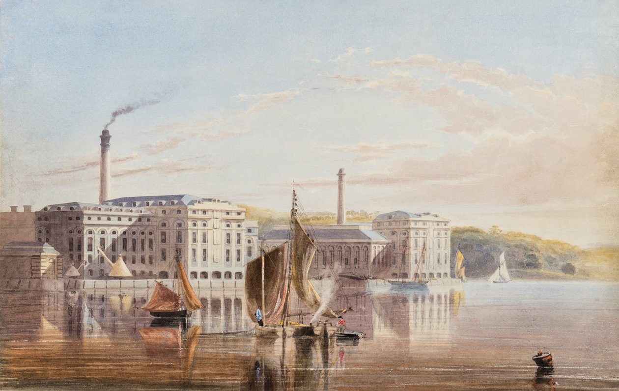 The Royal William Victuling Yard, Stonehouse, kolem roku 1840 od English School