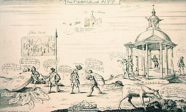 The Temple and Pitt (rytina) od English School