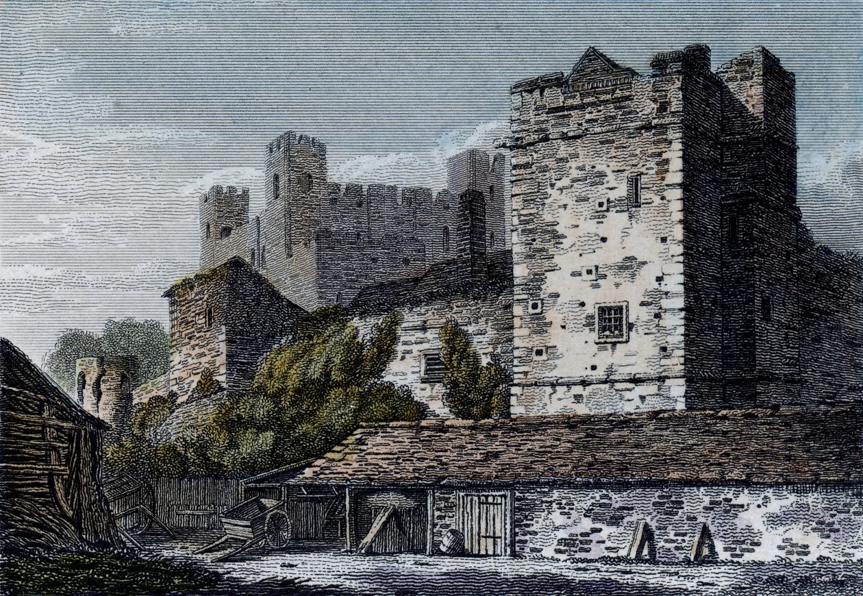 Pohled na hrad Rochester, Kent. c.1830 od English School