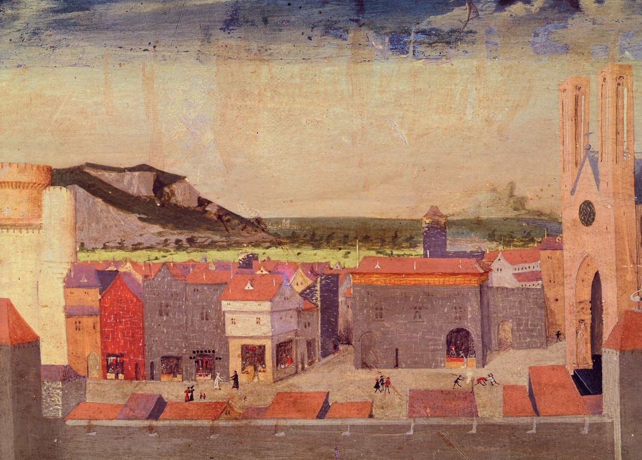 Chartreuse du Val de Bénédiction, veřejné náměstí, detail z Korunovace Panny Marie, 1453-54 od Enguerrand Quarton