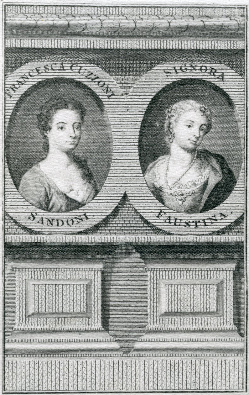 Dvojportrét Francesca Cuzzoni (1696-1778) a Faustina Bordoni (1697-1781) od Enoch Seeman