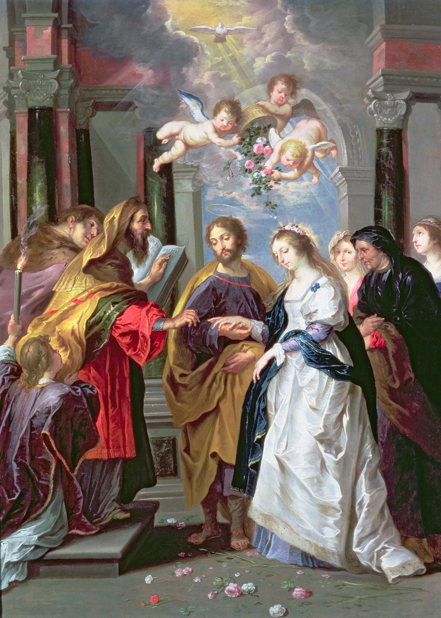 Svatba Panny (olej na mědi) od Erasmus Quellinus II
