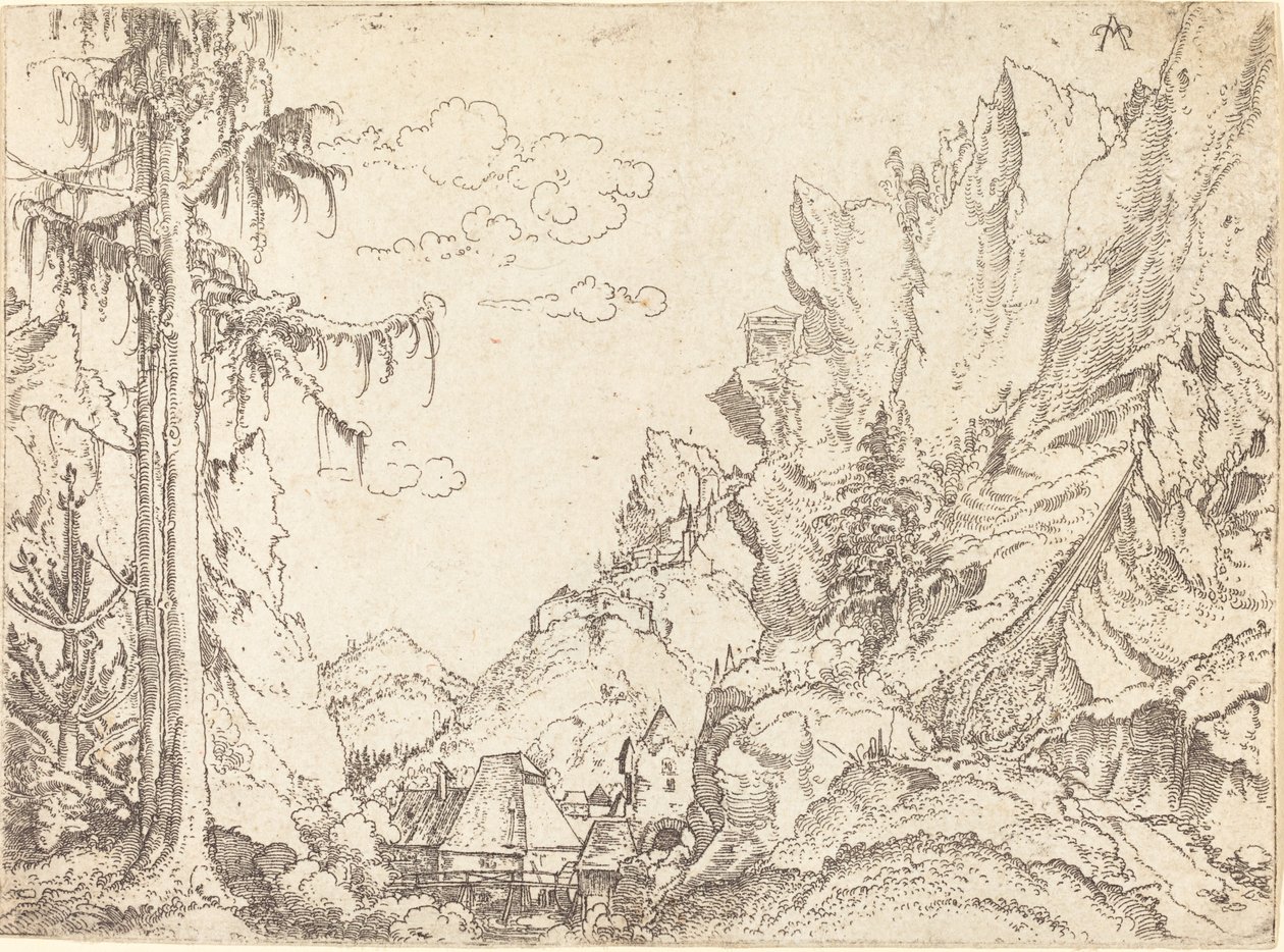 Horská krajina, 15101525. od Erhard Altdorfer