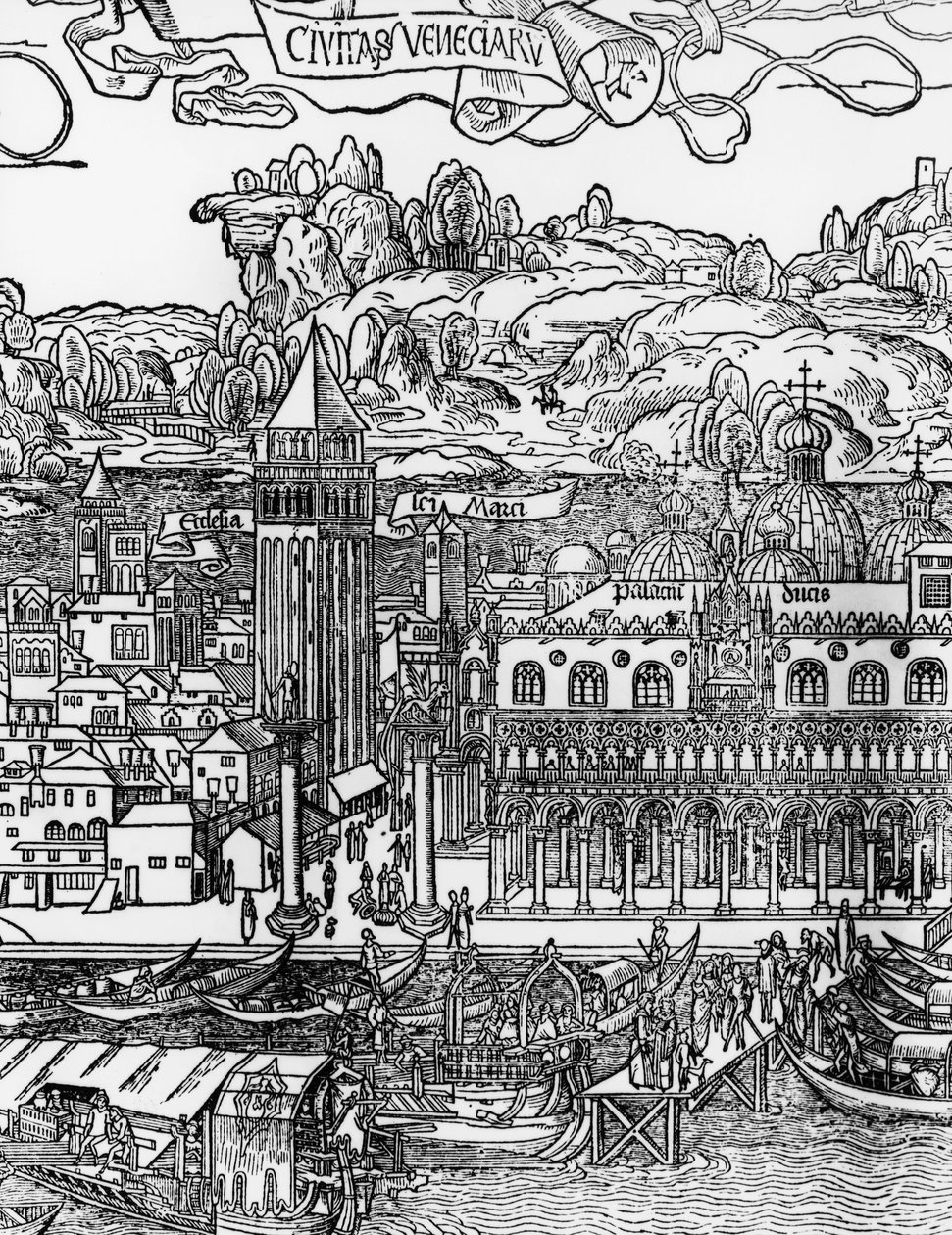 Benátky, dřevoryt Erharda Reuwiche (1455-1490), Itálie od Erhard Reuwich