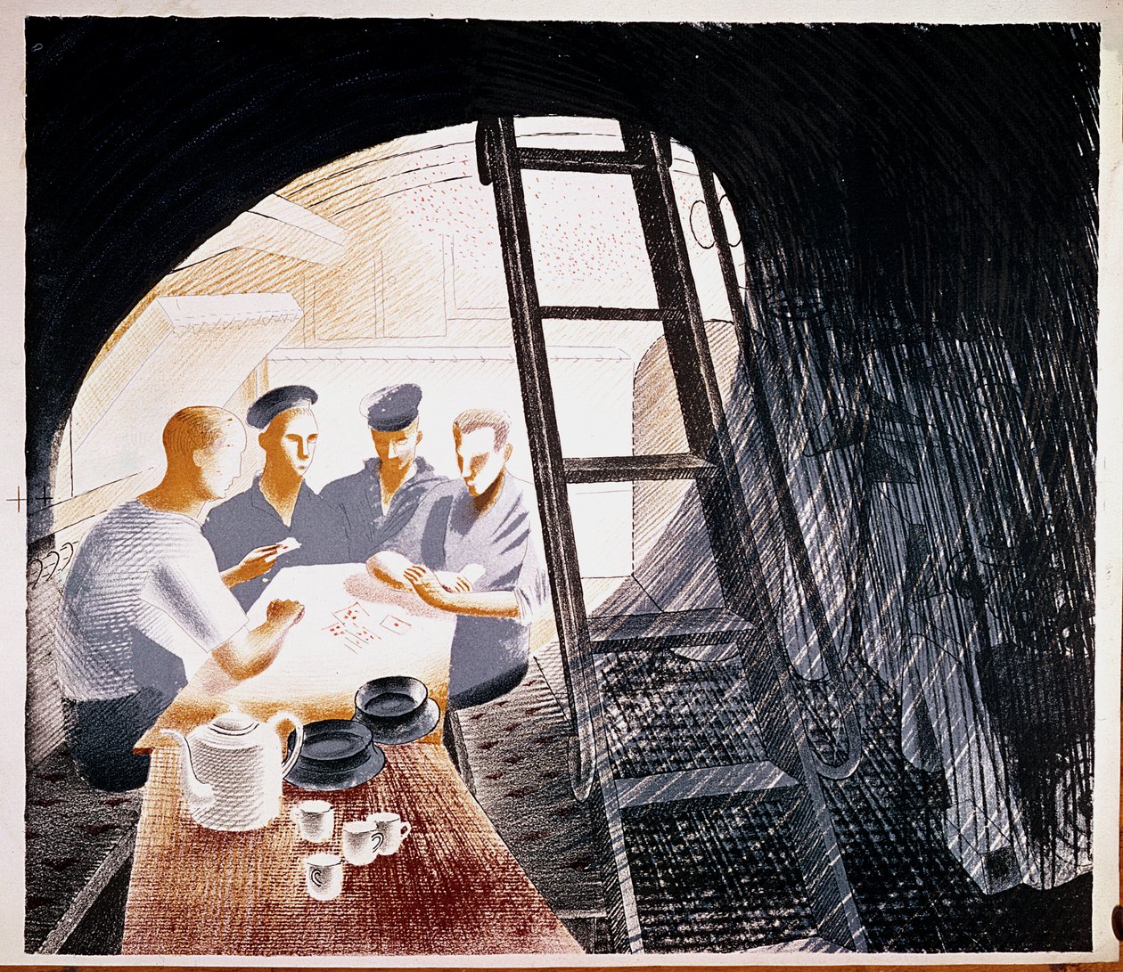 Námořníci hrají karty od Eric Ravilious