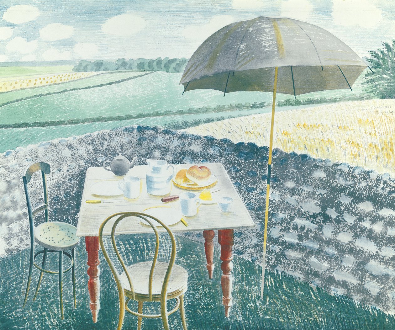 Čaj ve Furlongs od Eric Ravilious