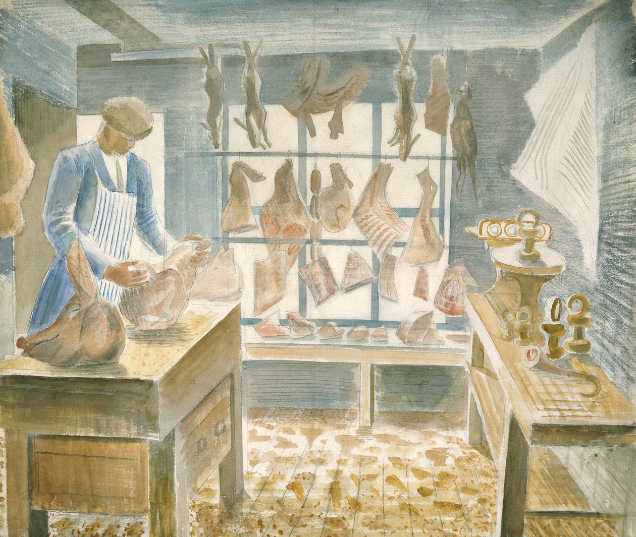 Řeznictví od Eric Ravilious